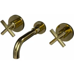 Robinet Mélangeur Lavabo Mural Doré - Corbeau