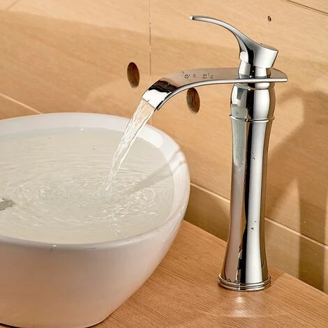 Auralum Moderne Mitigeur De Lavabo Rond Avec Haut Bec Robinet En Casacade à Bec Allongé Pour Salle De Bain 1 Auralum Moderne Mitigeur De Lavabo Rond Avec Haut Bec Robinet En Casacade à Bec Allongé Pour Salle De Bain