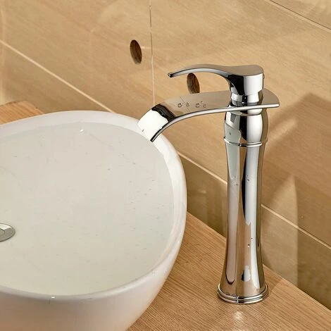Auralum Moderne Mitigeur De Lavabo Rond Avec Haut Bec Robinet En Casacade à Bec Allongé Pour Salle De Bain 2 Auralum Moderne Mitigeur De Lavabo Rond Avec Haut Bec Robinet En Casacade à Bec Allongé Pour Salle De Bain – Image 2