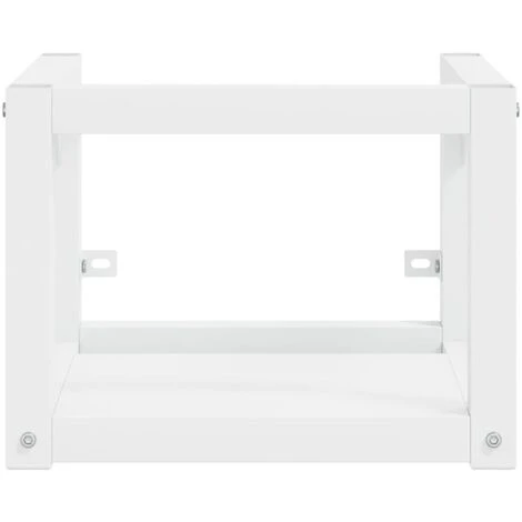 Cadre De Lavabo De Salle De Bain Style Contemporain - Mural Blanc 40x38x31 Cm Fer BV157020 - BonneVie 2 Cadre De Lavabo De Salle De Bain Style Contemporain - Mural Blanc 40x38x31 Cm Fer BV157020 - BonneVie – Image 2