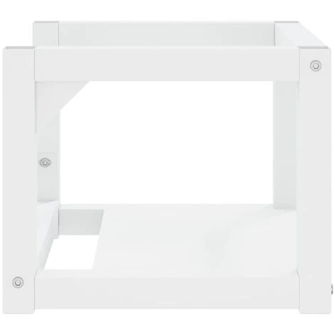 Cadre De Lavabo De Salle De Bain Style Contemporain - Mural Blanc 40x38x31 Cm Fer BV157020 - BonneVie 3 Cadre De Lavabo De Salle De Bain Style Contemporain - Mural Blanc 40x38x31 Cm Fer BV157020 - BonneVie – Image 3