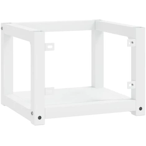 Cadre De Lavabo De Salle De Bain Style Contemporain - Mural Blanc 40x38x31 Cm Fer BV157020 - BonneVie 4 Cadre De Lavabo De Salle De Bain Style Contemporain - Mural Blanc 40x38x31 Cm Fer BV157020 - BonneVie – Image 4