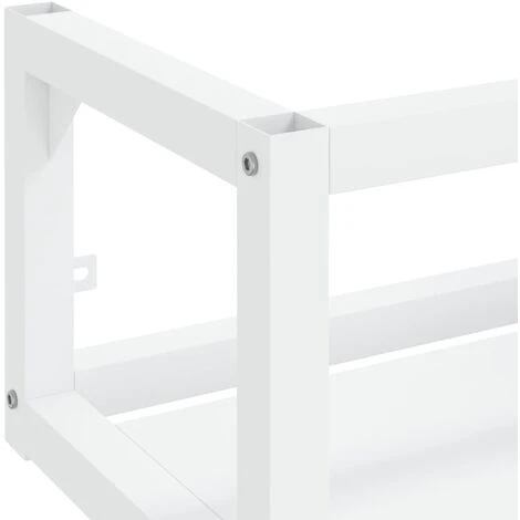 Cadre De Lavabo De Salle De Bain Style Contemporain - Mural Blanc 40x38x31 Cm Fer BV157020 - BonneVie 5 Cadre De Lavabo De Salle De Bain Style Contemporain - Mural Blanc 40x38x31 Cm Fer BV157020 - BonneVie – Image 5