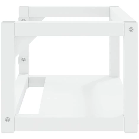 Cadre De Lavabo De Salle De Bain Style Contemporain - Mural Blanc 59x38x31 Cm Fer BV926254 - BonneVie 3 Cadre De Lavabo De Salle De Bain Style Contemporain - Mural Blanc 59x38x31 Cm Fer BV926254 - BonneVie – Image 3