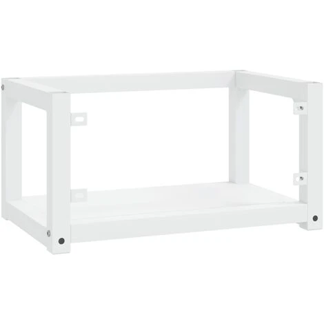Cadre De Lavabo De Salle De Bain Style Contemporain - Mural Blanc 59x38x31 Cm Fer BV926254 - BonneVie 4 Cadre De Lavabo De Salle De Bain Style Contemporain - Mural Blanc 59x38x31 Cm Fer BV926254 - BonneVie – Image 4
