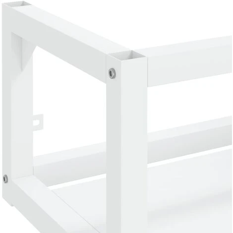 Cadre De Lavabo De Salle De Bain Style Contemporain - Mural Blanc 59x38x31 Cm Fer BV926254 - BonneVie 5 Cadre De Lavabo De Salle De Bain Style Contemporain - Mural Blanc 59x38x31 Cm Fer BV926254 - BonneVie – Image 5