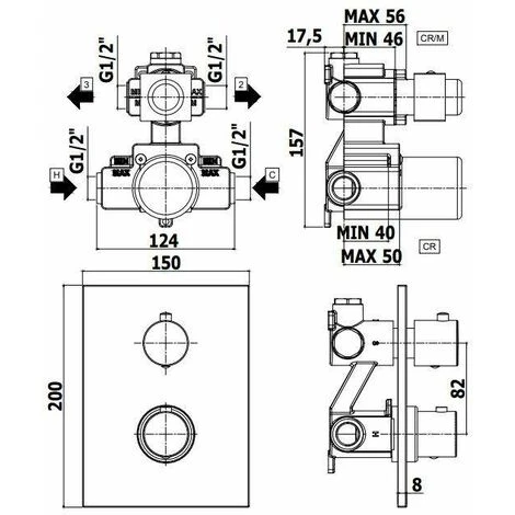 Mitigeur Thermostatique De Douche Encastrable Avec 2 Sorties Paffoni LIQ518 Chromé - Acier Inoxydable 2 Mitigeur Thermostatique De Douche Encastrable Avec 2 Sorties Paffoni LIQ518 Chromé - Acier Inoxydable – Image 2