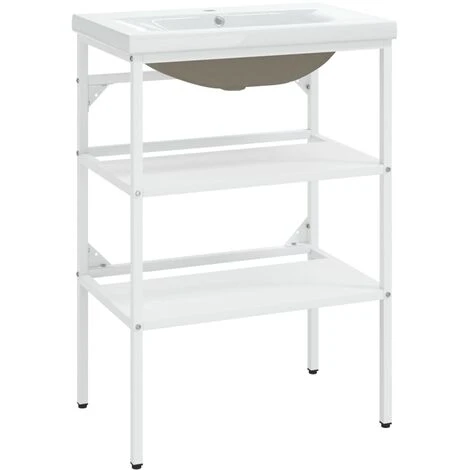 Nova Cadre En Fer Blanc Pour Lavabo Avec Lavabo Intégré Différentes Tailles Taille : 59 X 38 X 83 Cm 2 Nova Cadre En Fer Blanc Pour Lavabo Avec Lavabo Intégré Différentes Tailles Taille : 59 X 38 X 83 Cm – Image 2