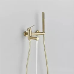 Robinet De Salle De Bain Mitigeur Baignoire Cascade Doré Monocommande De Douche Avec Douche à Main Robinet De Baignoire Mélangeur De Bain Apparent Avec Support Mural Et Tuyau De Douche De 1,5 M Or Bro -Grohe || Hansgrohe Soldes Magasin 95362865 3