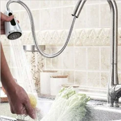 MODOU - Douchette Rétractable Evier Robinet Cuisine - Avec Bouton Stop 2 Types De Tête Universelle Pour Mitigeur WC Robinet Salle De Bain Argent -Grohe || Hansgrohe Soldes Magasin 95442696 3