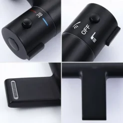 Mitigeur Thermostatique Bain Douche Noir Robinet De Baignoire Cascade Robinet De Douche En Laiton Design Elégant -Grohe || Hansgrohe Soldes Magasin 95738340 3