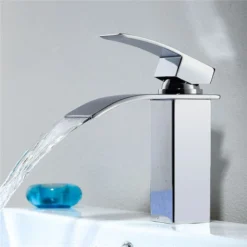 Robinet Salle De Bain Cascade Mitigeur De Lavabo En Laiton Chromé Robinet De Lavabo à Deux Voies Design Moderne -Grohe || Hansgrohe Soldes Magasin 95738341 3