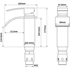 Robinet Salle De Bain Cascade Mitigeur De Lavabo En Laiton Chromé Robinet De Lavabo à Deux Voies Design Moderne -Grohe || Hansgrohe Soldes Magasin 95738341 4