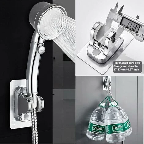 Support De Douche Angle Réglable 12cm Super Grand Panneau Adhésif Fort 2 Support De Douche Angle Réglable 12cm Super Grand Panneau Adhésif Fort – Image 2