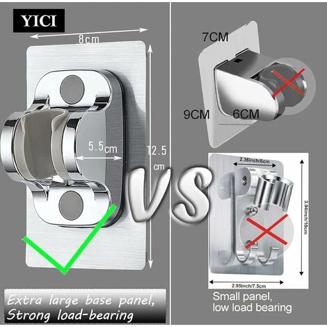 Support De Douche Angle Réglable 12cm Super Grand Panneau Adhésif Fort 5 Support De Douche Angle Réglable 12cm Super Grand Panneau Adhésif Fort – Image 5