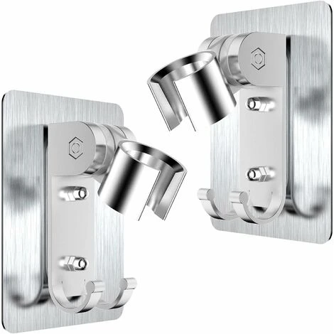 Lot De 2 Supports De Douche, Supports De Douche, Pas De Perçage Pour Monter La Superglue, Avec Trous Pour Montage à Vis. 1 Lot De 2 Supports De Douche, Supports De Douche, Pas De Perçage Pour Monter La Superglue, Avec Trous Pour Montage à Vis.