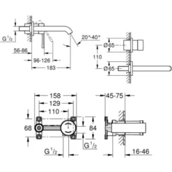 Mitigeur Mural Lavabo Grohe Essence - Taille M - Chromé -Grohe || Hansgrohe Soldes Magasin 9677373 3