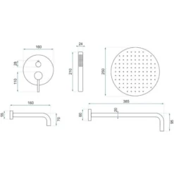 KIT DE DOUCHE-BAIGNOIRE ENCASTRÉE REA LUNGO BRUSH GOLD + BOX -Grohe || Hansgrohe Soldes Magasin 97190952 5