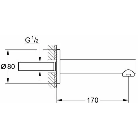Grohe Concetto - Bec Déverseur De Baignoire, Chrome 13280001 2 Grohe Concetto - Bec Déverseur De Baignoire, Chrome 13280001 – Image 2