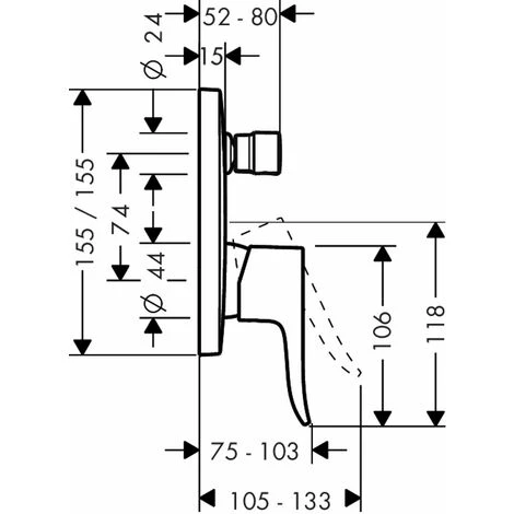 Hansgrohe Metris New - Mitigeur De Baignoire Encastré, Chrome 31454000 2 Hansgrohe Metris New - Mitigeur De Baignoire Encastré, Chrome 31454000 – Image 2