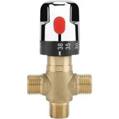 Mitigeur Thermostatique à 3 Voies En Laiton Pour Système De Douche Contrôle De Thermostat De Bassin De Tuyau De Température D'eau