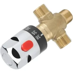 Mitigeur Thermostatique à 3 Voies En Laiton Pour Système De Douche Contrôle De Thermostat De Bassin De Tuyau De Température D'eau -Grohe || Hansgrohe Soldes Magasin 97503199 3