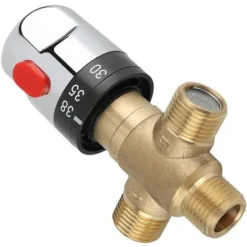 Mitigeur Thermostatique à 3 Voies En Laiton Pour Système De Douche Contrôle De Thermostat De Bassin De Tuyau De Température D'eau -Grohe || Hansgrohe Soldes Magasin 97503199 4