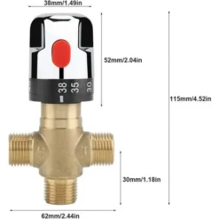 Mitigeur Thermostatique à 3 Voies En Laiton Pour Système De Douche Contrôle De Thermostat De Bassin De Tuyau De Température D'eau -Grohe || Hansgrohe Soldes Magasin 97503199 5