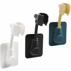 Support Mural Douchette, 3pcs Support De Douche Réglable Universel Support De Pommeau De Douche Rotatif Réglable à 360 Accroche Pommeau De Douche Portable Sans Percer Salle De Bain Accessoire