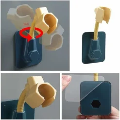 Support Mural Douchette, 3pcs Support De Douche Réglable Universel Support De Pommeau De Douche Rotatif Réglable à 360 Accroche Pommeau De Douche Portable Sans Percer Salle De Bain Accessoire -Grohe || Hansgrohe Soldes Magasin 97663068 3