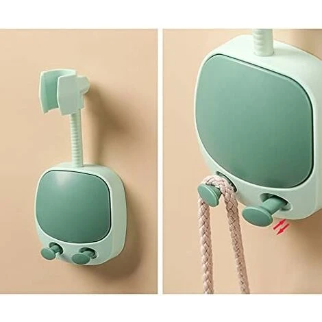 Support De Pomme De Douche Rotatif à 360 Degrés Pour Salle De Bain Sans Poinçon Support De Montage à Ventouse Réglable Support De Douche Vert 4 Support De Pomme De Douche Rotatif à 360 Degrés Pour Salle De Bain Sans Poinçon Support De Montage à Ventouse Réglable Support De Douche Vert – Image 4
