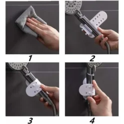 Silicone Douche Ventouse Support Douche Silicone Support De Douchette Reglable Sans Percage Installation Rapide -Grohe || Hansgrohe Soldes Magasin 97669181 3