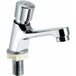Robinet Poussoir Temporisé Robinet Temporisé Chromé à Fermeture Automatique économie D'eau Temporisation Du Robinet D'évier Du Lavabo Robinet Pour La Cuisine Salle De Bains Public Argent -Grohe || Hansgrohe Soldes Magasin 97677284 1