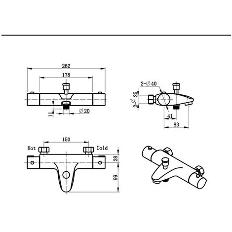 Mitigeur Baignoire Thermostatique, Robinet Thermostatique Baignoire,Mitigeur De Douche Pour Baignoire Avec Contrôle De La Température, Laiton, Finition Chromée, Monté Sur Baignoire 2 Mitigeur Baignoire Thermostatique, Robinet Thermostatique Baignoire,Mitigeur De Douche Pour Baignoire Avec Contrôle De La Température, Laiton, Finition Chromée, Monté Sur Baignoire – Image 2