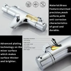 Mitigeur Baignoire Thermostatique, Robinet Thermostatique Baignoire,Mitigeur De Douche Pour Baignoire Avec Contrôle De La Température, Laiton, Finition Chromée, Monté Sur Baignoire 9 Mitigeur Baignoire Thermostatique, Robinet Thermostatique Baignoire,Mitigeur De Douche Pour Baignoire Avec Contrôle De La Température, Laiton, Finition Chromée, Monté Sur Baignoire -Grohe || Hansgrohe Soldes Magasin 97961502 5