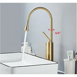 Robinet De Lavabo Simple Tige 360 tournant Hors De L'évier Robinet De Mélange En Laiton Moderne Pour Cuisine Ou Salle De Bains Bassin D'évier Mélangeur Brosse En Or Pinceau Or Court 8 Robinet De Lavabo Simple Tige 360 tournant Hors De L'évier Robinet De Mélange En Laiton Moderne Pour Cuisine Ou Salle De Bains Bassin D'évier Mélangeur Brosse En Or Pinceau Or Court -Grohe || Hansgrohe Soldes Magasin 98450543 4
