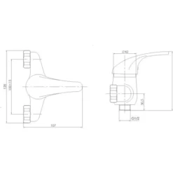 Mitigeur De Douche Extérieur Avec Raccordement Entraxe 10 Cm Damast 12087 Chromé 6 Mitigeur De Douche Extérieur Avec Raccordement Entraxe 10 Cm Damast 12087 Chromé -Grohe || Hansgrohe Soldes Magasin 98474563 3