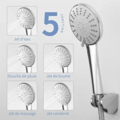 Mitigeur De Douche Avec Douchette Et Flexible De Douche Robinet De Douche Chromé Pour Salle De Bain Kit De Robinet Monotrou à Double Usage 8 Mitigeur De Douche Avec Douchette Et Flexible De Douche Robinet De Douche Chromé Pour Salle De Bain Kit De Robinet Monotrou à Double Usage -Grohe || Hansgrohe Soldes Magasin 99029983 4