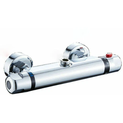 Mitigeur Thermostatique Pour Douche, Murale Robinet Thermostatique De Douche Avec Bouton Sécurisé à 38°C Anti-brûlure Mitigeur - Chromé 1 Mitigeur Thermostatique Pour Douche, Murale Robinet Thermostatique De Douche Avec Bouton Sécurisé à 38°C Anti-brûlure Mitigeur - Chromé